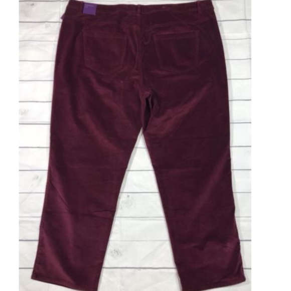 Lane Bryant Burgundy Velour Straight Pants Size 28 - Picture 3 of 6